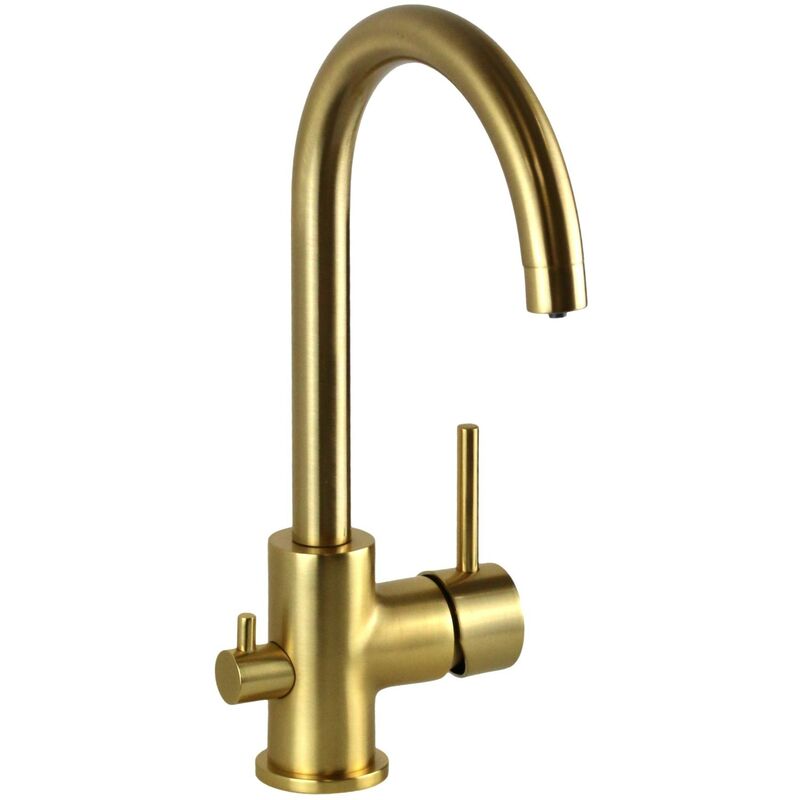 Nice Rubinetterie - Mitigeur d'évier de cuisine 3 voies pour eau purifiée, couleur or brossé nice 290044OS Or brossé