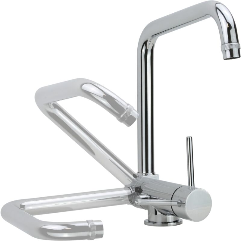 Mitigeur d'évier de cuisine à bec rabattable avec système d'eau purifiée Pollini filtra 52000020000 Chromé
