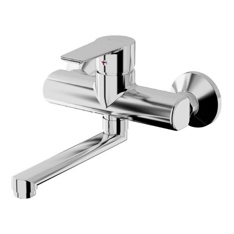 Mitigeur d'e'vier de cuisine a' dix leviers en laiton chrome' anticalcaire