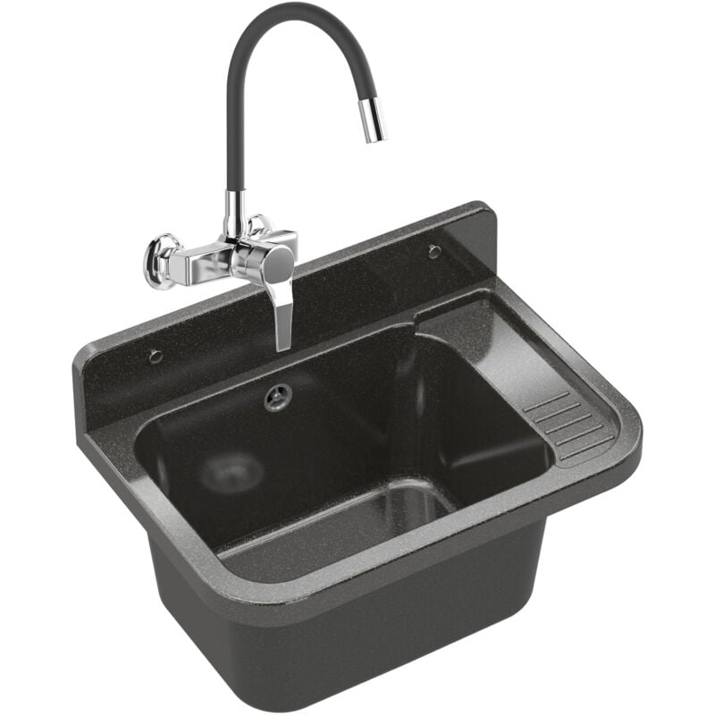 Mitigeur D'Évier De Ferme Noir Flex