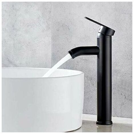 Mitigeur d'évier de salle de bain, robinet d'évier noir, robinet de salle de bain de haute qualité, résistant à l'usure, pour diamètre intérieur de 32 mm à 42 mm