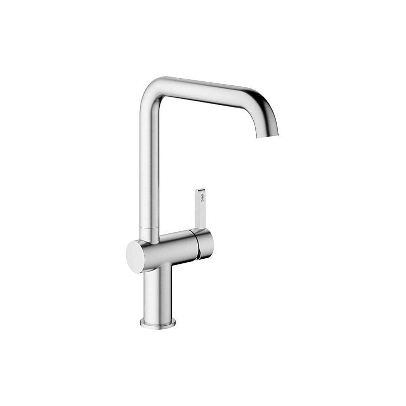 KWC - Mitigeur d'évier Bevo e Bec orientable Saillie 220 mm poignée latérale inox brossé