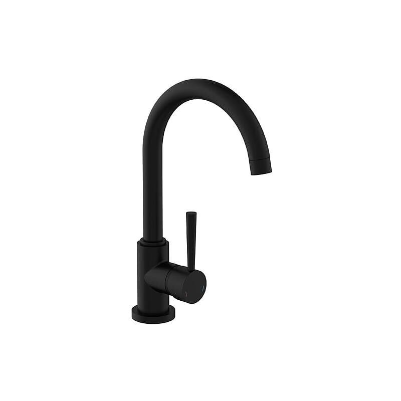 Evenes ® - Mitigeur d'évier Malleo Bec orientable, Saillie 185 mm noir mat