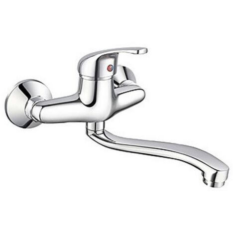 Mitigeur d'e'vier mural a' levier unique HydrAll Delfina en laiton chrome' robinets professionnels pour cuisines industrielles
