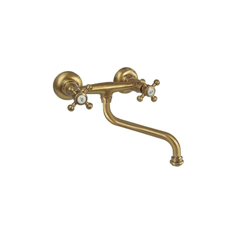 Evier suspendu avec bec pivotant bronzé Paffoni série Belinda-Melissa FBLV161BR Laiton - Bronzato
