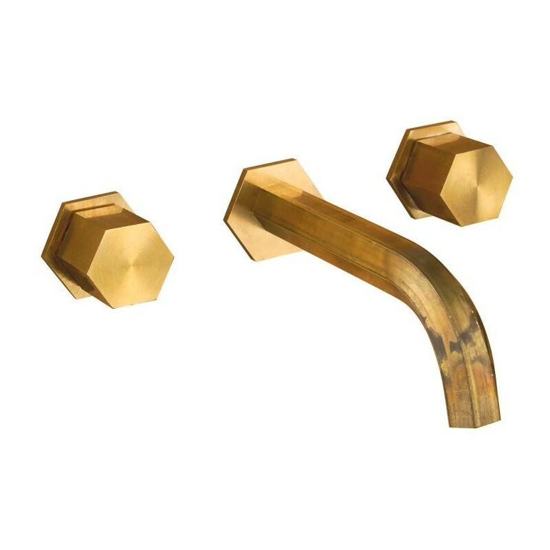 Mamoli - Mitigeur d'évier mural en laiton naturel modèle hexagonal Hexagonal 456900000027 Laiton naturel