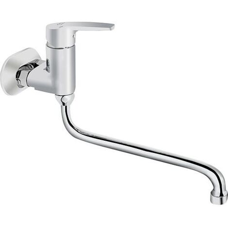 Mitigeur d’évier mural Heinrichschulte Alpha 350 Bec orientable Saillie 380 mm chromé