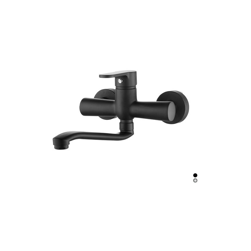 Mitigeur d'évier mural noir mat