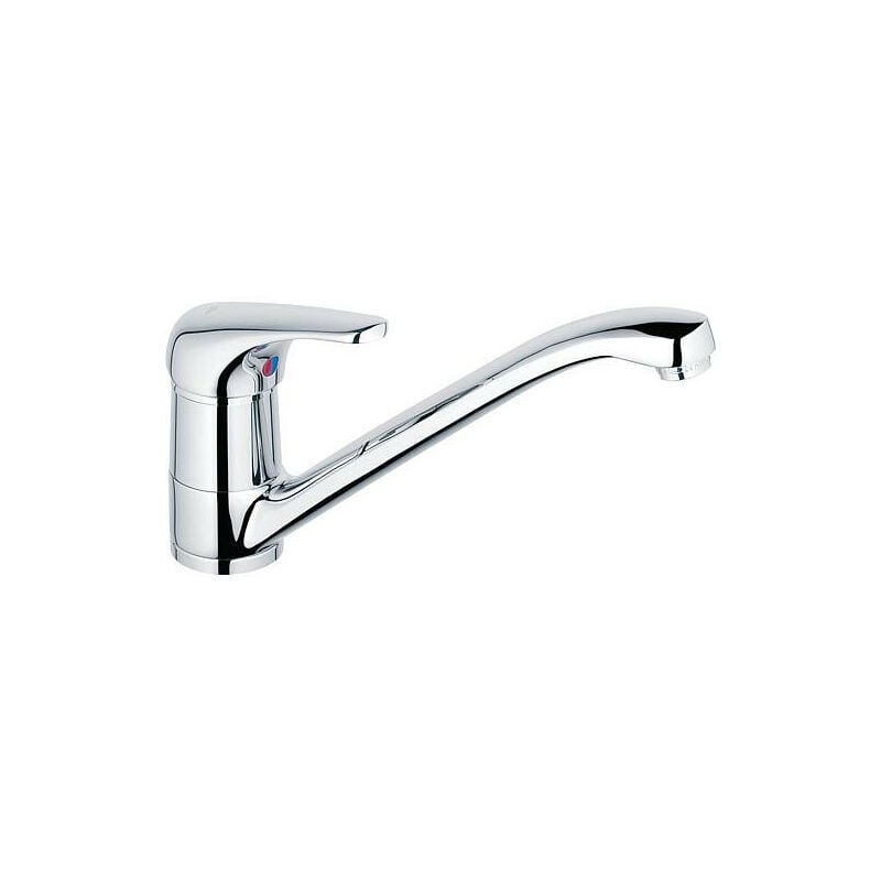 Mitigeur d'evier ND TOP II chromé avec bec en fonte orientable, saillie 250 mm