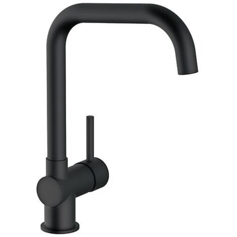 Mitigeur d’évier Nevado rond avec Bec orientable, Saillie 192 mm, noir mat
