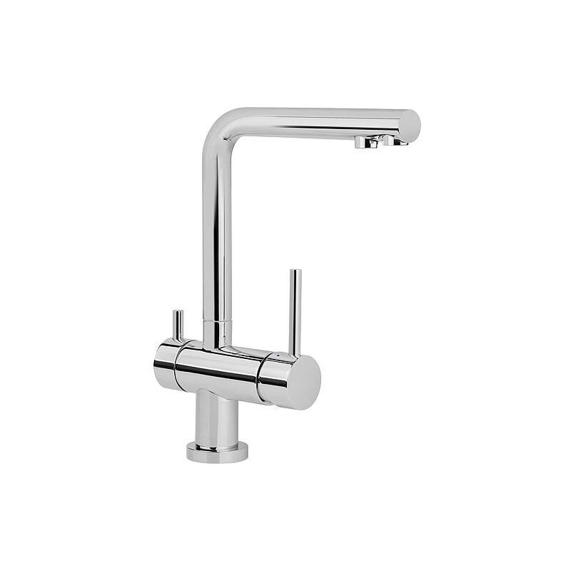 Hamberger Sanitary - Mitigeur d'evier Salsa, 3-voies avec raccord pour eau filtré chrome