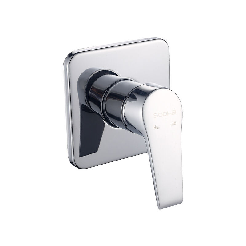 Mitigeur douche à encastrer Mitigeur mural encastré en cuivre, douche de pluie à trois voies chaude et froide encastrée cachée, interrupteur de douche