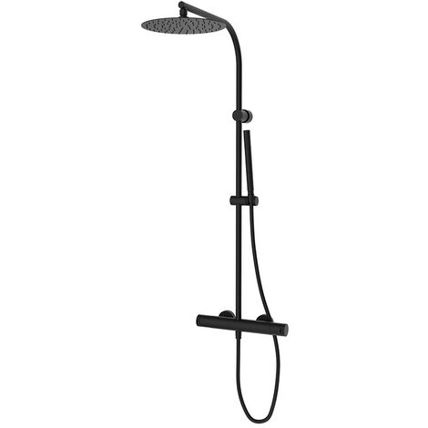 Mitigeur douche avec colonne Noir mat