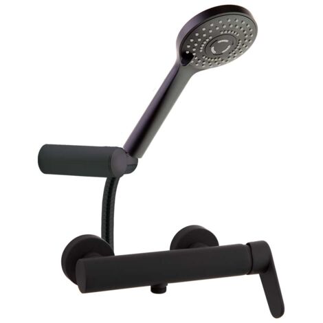 Mitigeur douche avec ensemble de douche BT ALEXIA, Noir Mat - 360801BTNM