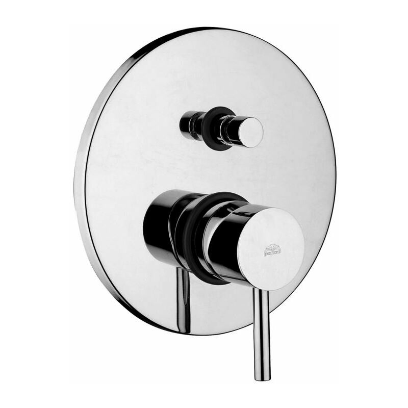 Mitigeur de douche encastré avec deux sorties ø 200 mm Acier looking Paffoni Stick series SK015ST Laiton - Steel looking