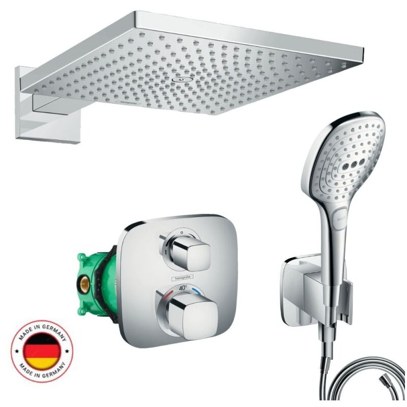 Lot robinet douche encastré thermostatique Hansgrohe Ecostat e + Douche de tête Raindance e 300