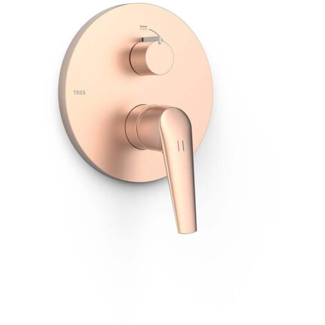 Mitigeur douche encastré 2 voies Rapid-box Or Rose Mat 24K - TRES 28128110OPM