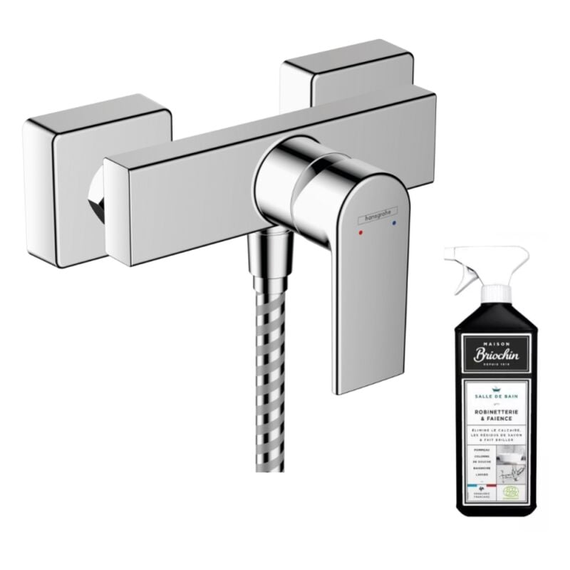 Hansgrohe - Mitigeur douche mécanique cartouche 2 vitesses Vernis Shape chromé + nettoyant Briochin