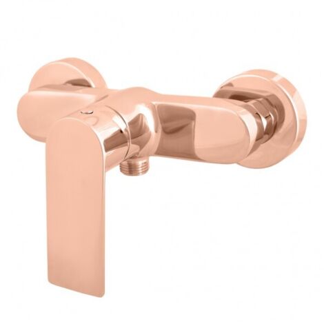 Mitigeur douche mural NIL en laiton rose gold poli-Doré-Doré--
