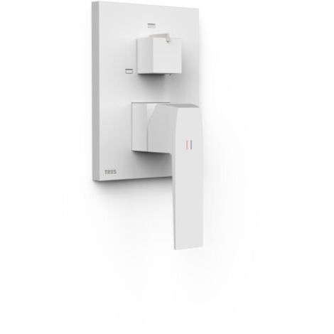 Mitigeur douche pour boîtier encastré Rapid‑box 3 voies WHITEMAT (blanc mat) - TRES 20227310BM