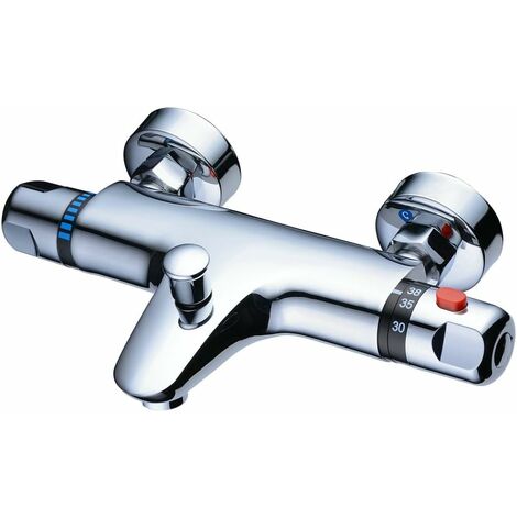 Mitigeur Douche Thermostatique Chromé Moderne Baignoire Mitigeur Douche Robinet, Antibrûlure Thermostatique Apparent De Douche Avec Bec De Baignoire LYCXAMES
