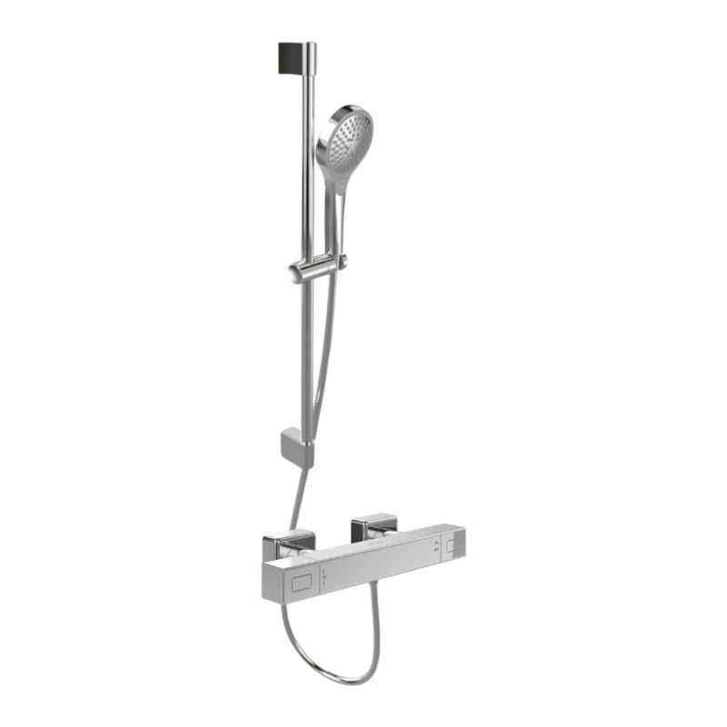 Villeroy&boch - Mitigeur douche thermostatique villeroy et boch Universal rectangle + Ensemble de douche Verve Showers chromé