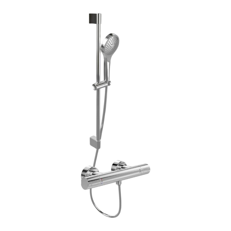 Villeroy&boch - Mitigeur douche thermostatique villeroy et boch Universal rond + Ensemble de douche Verve Showers 3 jets chromé