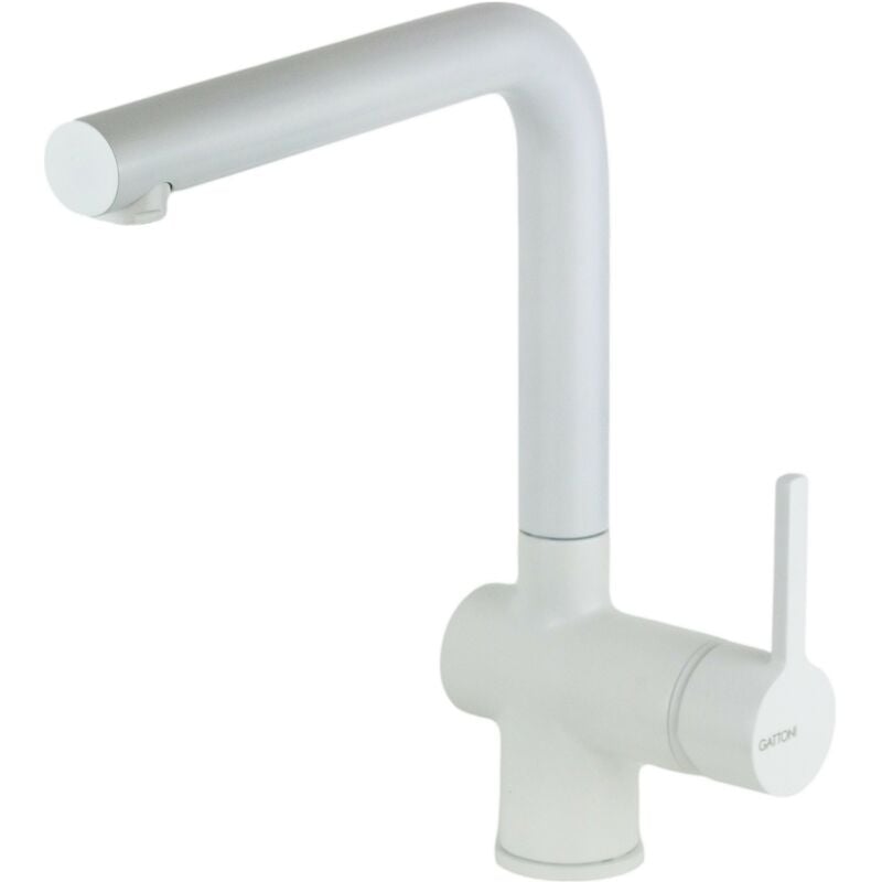 Mitigeur d'évier de cuisine avec bec pivotant en laiton blanc mat Gattoni PC0420.BO Blanc mat
