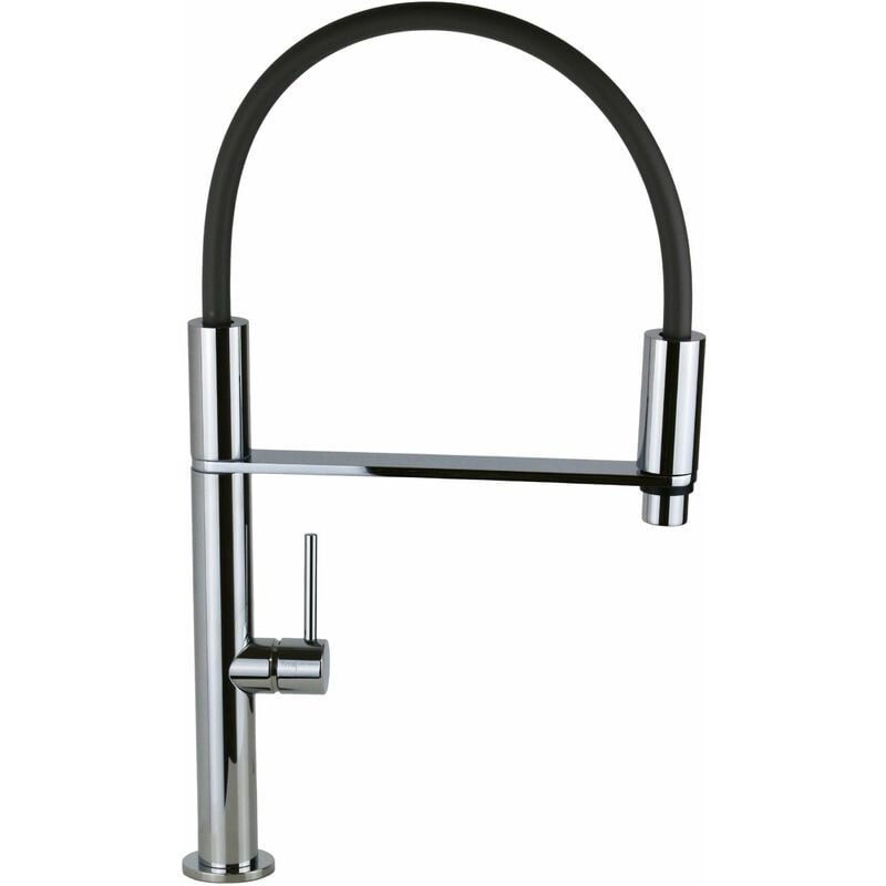 Mitigeur d'évier de cuisine en laiton chromé avec douche à jet unique Fima Carlo Frattini F7047CR Chromé