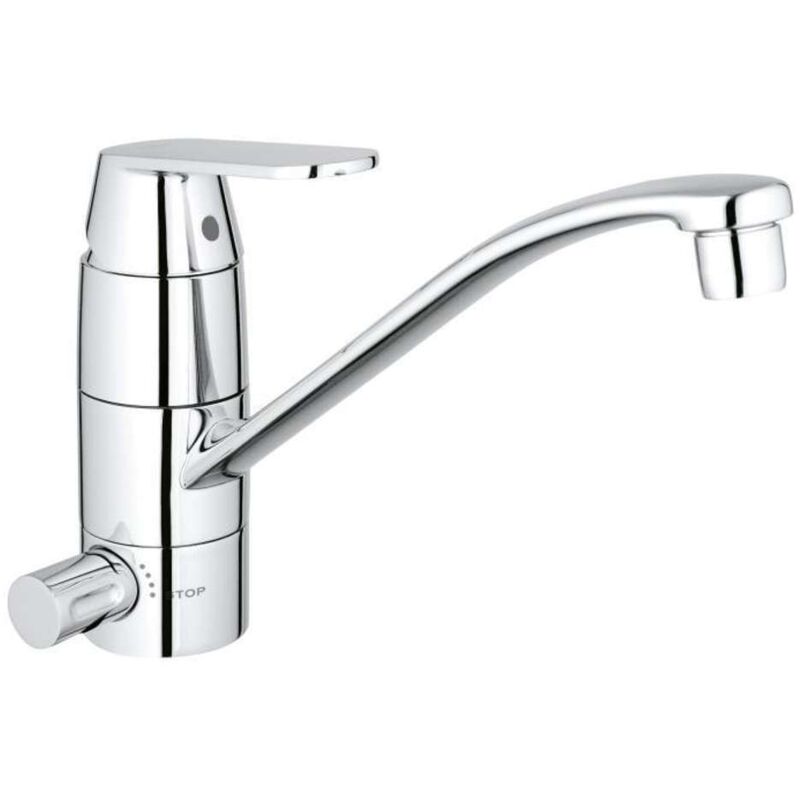 Grohe - mélangeur d&39évier Eurosmart 31161000 Cosmopolitan, chromé , vanne de raccordement d&39 orientable