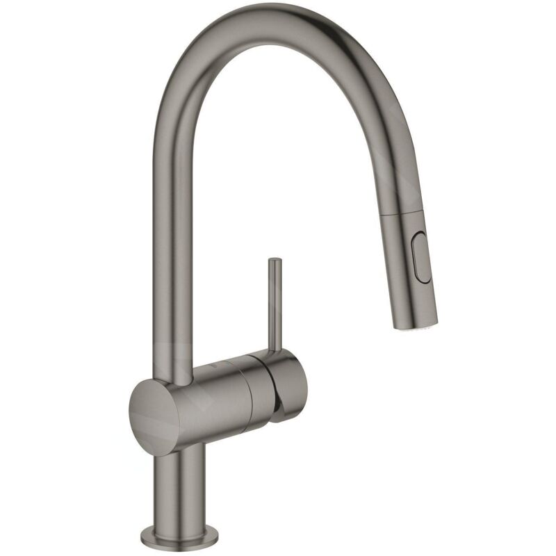 Grohe Minta - Mitigeur d'évier avec douchette extractible, Hard Graphite brossé 32321AL2