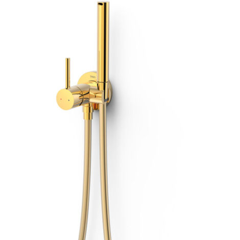 Mitigeur encastré avec douchette pour WC et bidet eau chaude et eau froide Or 24K - TRES 134123OR