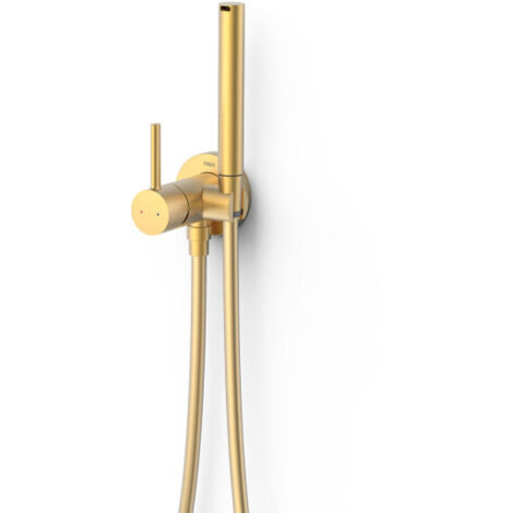 Mitigeur encastré avec douchette pour WC et bidet eau chaude et eau froide Or Mat 24K - TRES 134123OM