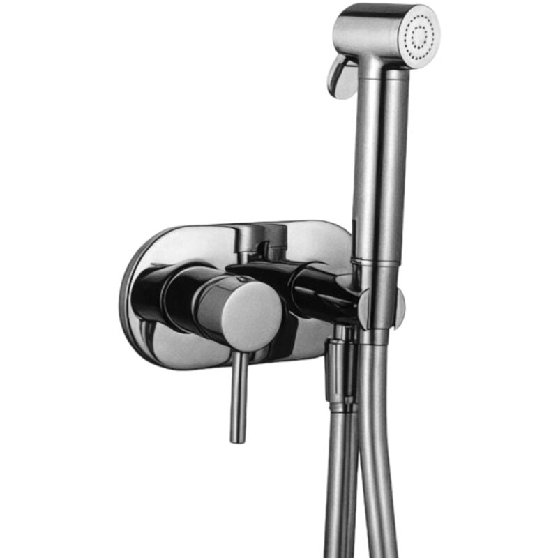 Mitigeur encastré rond avec douchette pour wc