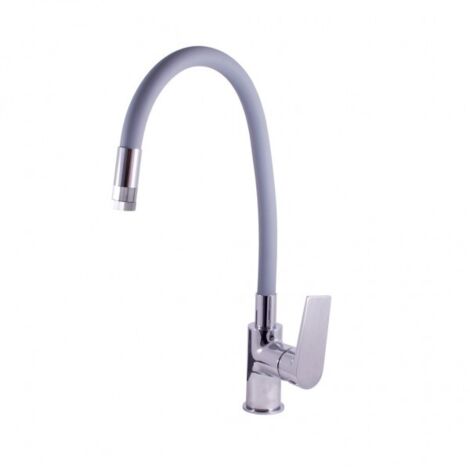 Mitigeur évier à flexible gris mémoire de forme COLORADO H. 36 cm
