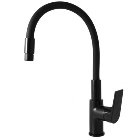 Mitigeur évier à mémoire de forme en laiton noir COLORADO H. 36 cm