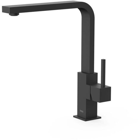 Mitigeur évier avec Bec tube 35x15 mm Noir Mat - TRES 030496NM