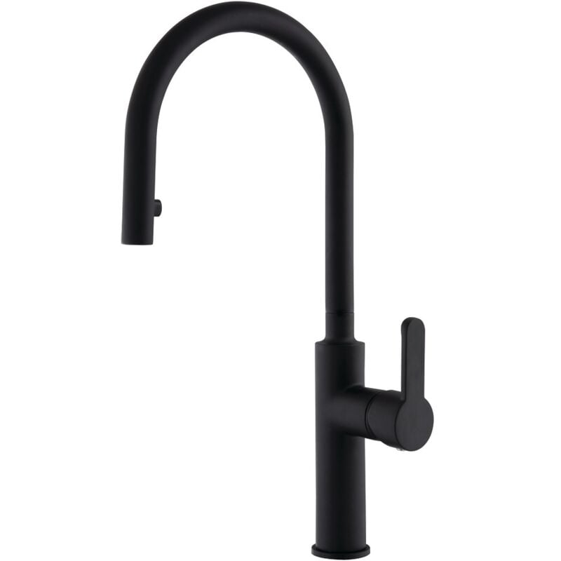 Anconetti - Mitigeur évier avec douchette extractible Capitole 2 Noir mat