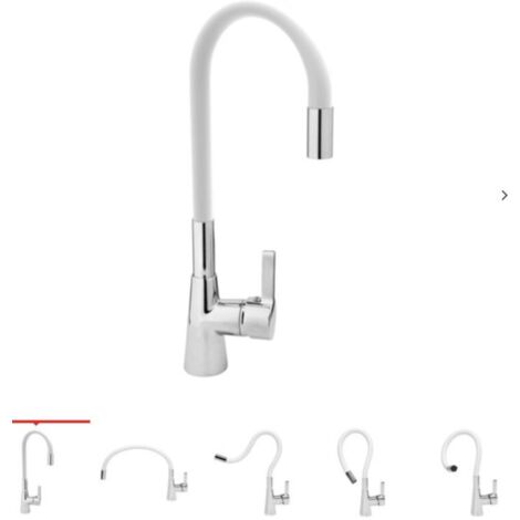 Mitigeur évier avec douchette flexible couleur blanc