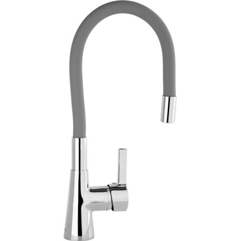 Mitigeur évier avec douchette flexible - Gris