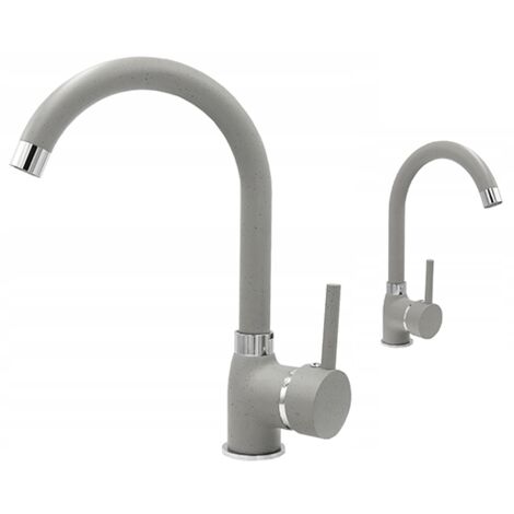 Mitigeur évier cuisine Granitan BETA gris avec bec pivotant 360° et cartouche céramique