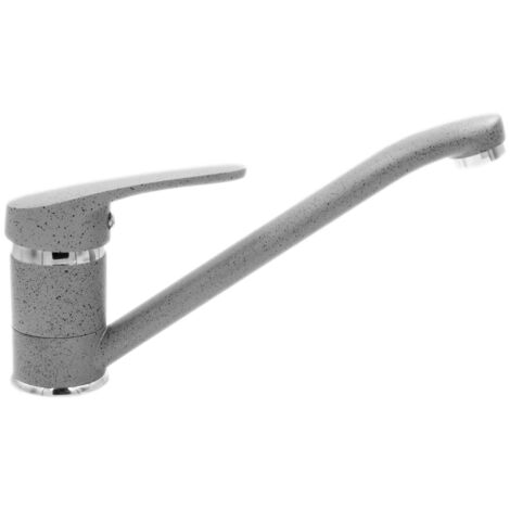 Mitigeur Évier Cuisine Granitan Rox Gris Robinet Rotatif 360° avec Tête Céramique