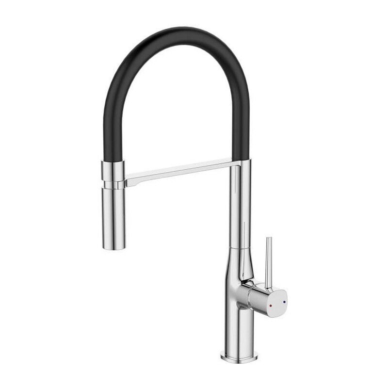 Edouard Rousseau - Mitigeur de cuisine ilo Douchette - Chromé / Noir