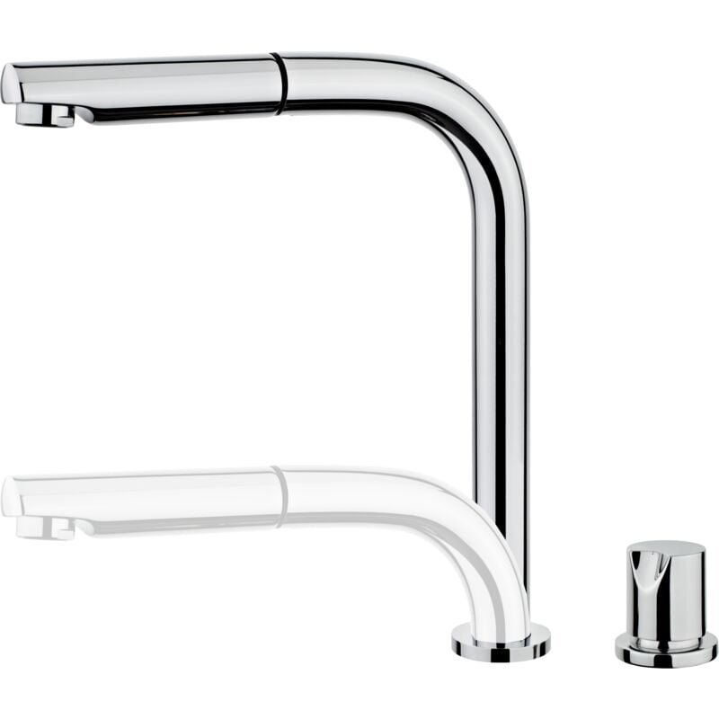 Essebagno - Mitigeur évier escamotable Magic 2 trous 'spécial fenêtre' chrome
