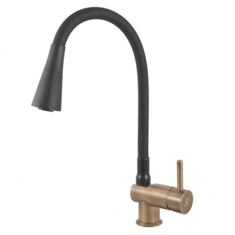 Mitigeur évier flexible à mémoire de forme SEINA en laiton bronze noir