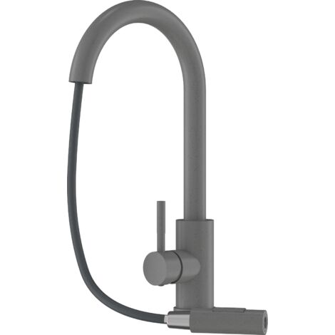 Mitigeur évier Granitan Loseto avec douchette extractible gris 1 pièce