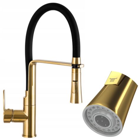 Mitigeur Évier Granitan VEGAS avec Douchette Extractible - Finition Or - Design Moderne