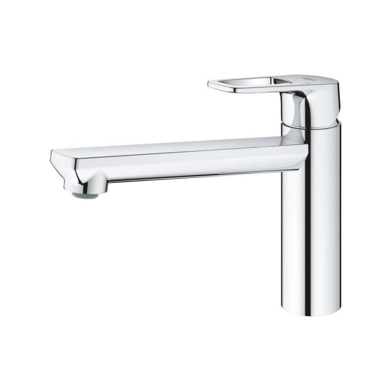 Grohe - Mitigeur évier monocommande BauLoop 31706000 Bec tube pivotant médium - Rotation 140° - Chrome