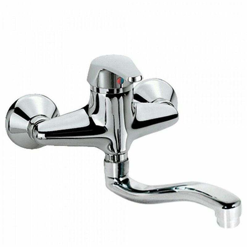 Mitigeur monocommande ECO-TRES évier mural 200mm bec TRES