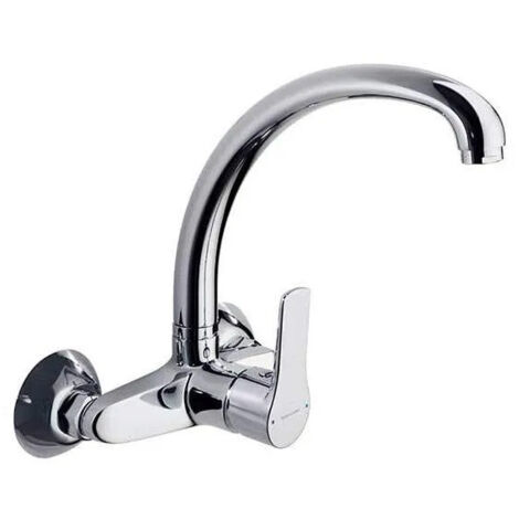 Mitigeur évier mural bec haut orientable Titanium